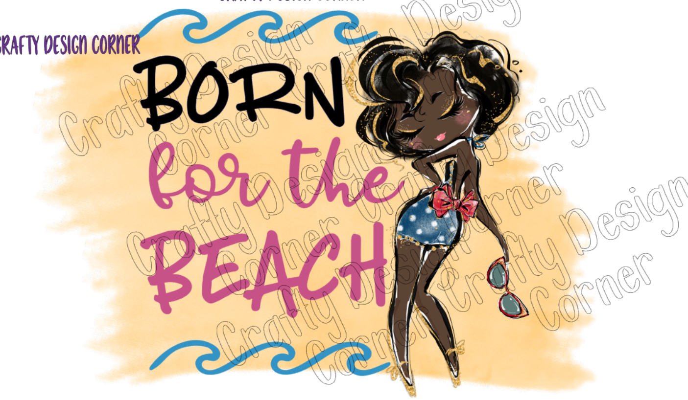 Blonde Born for the Beach PNG/JPeg Download