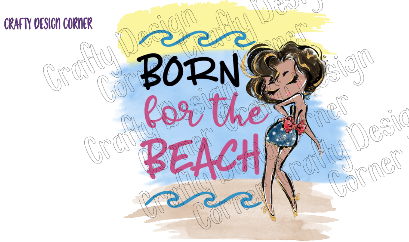 Burnette Born for the Beach Rainbow PNG/JPeg Download