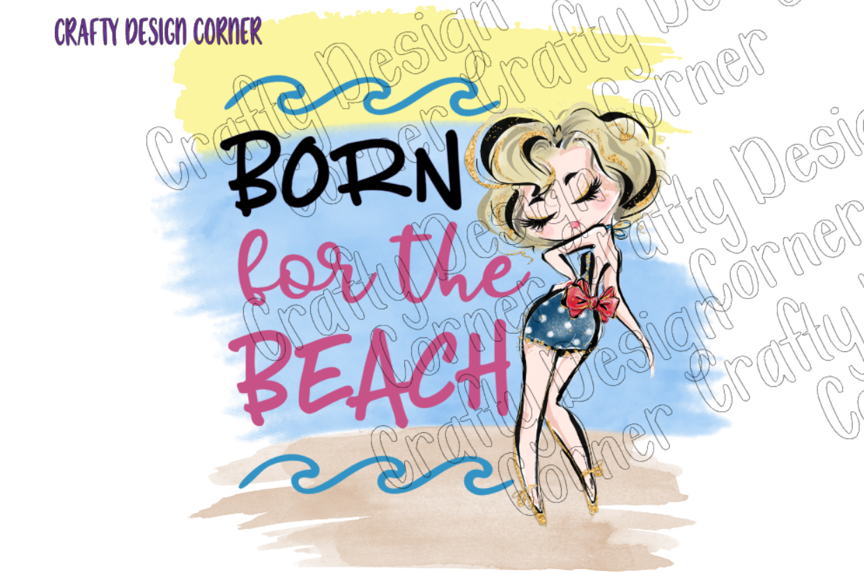 Burnette Born for the Beach Rainbow PNG/JPeg Download