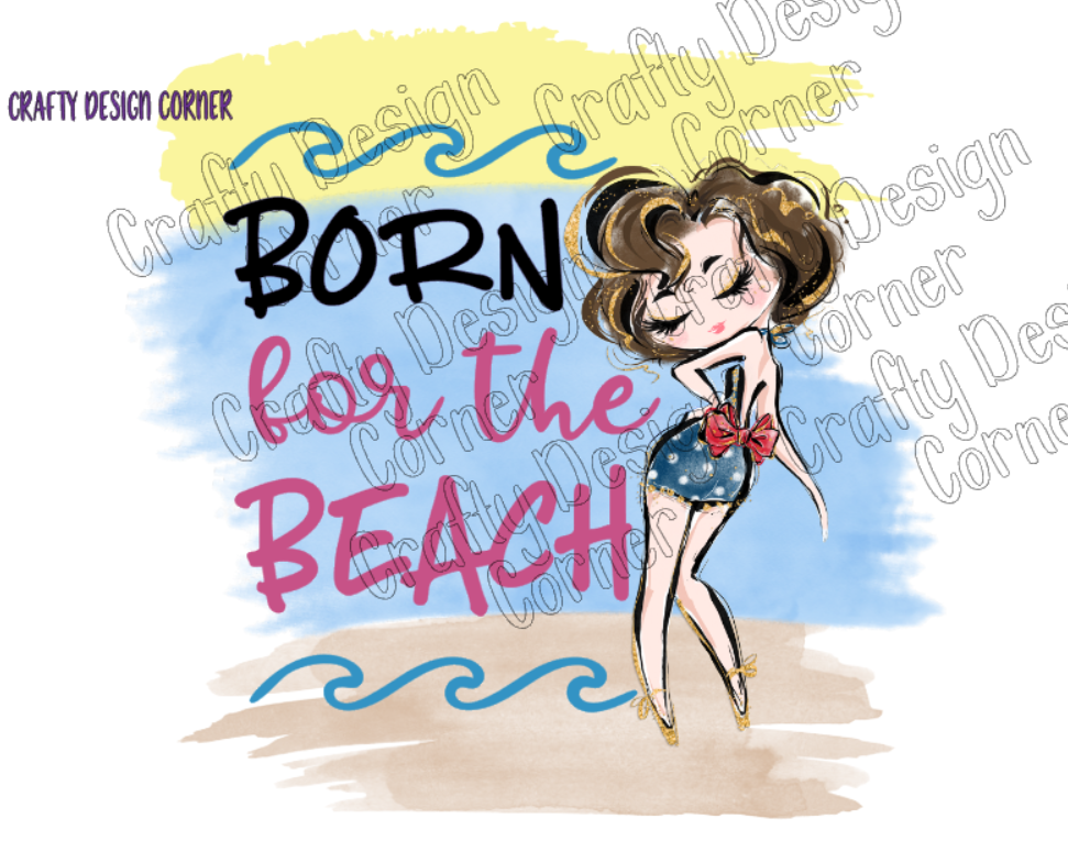 Burnette Born for the Beach Rainbow PNG/JPeg Download