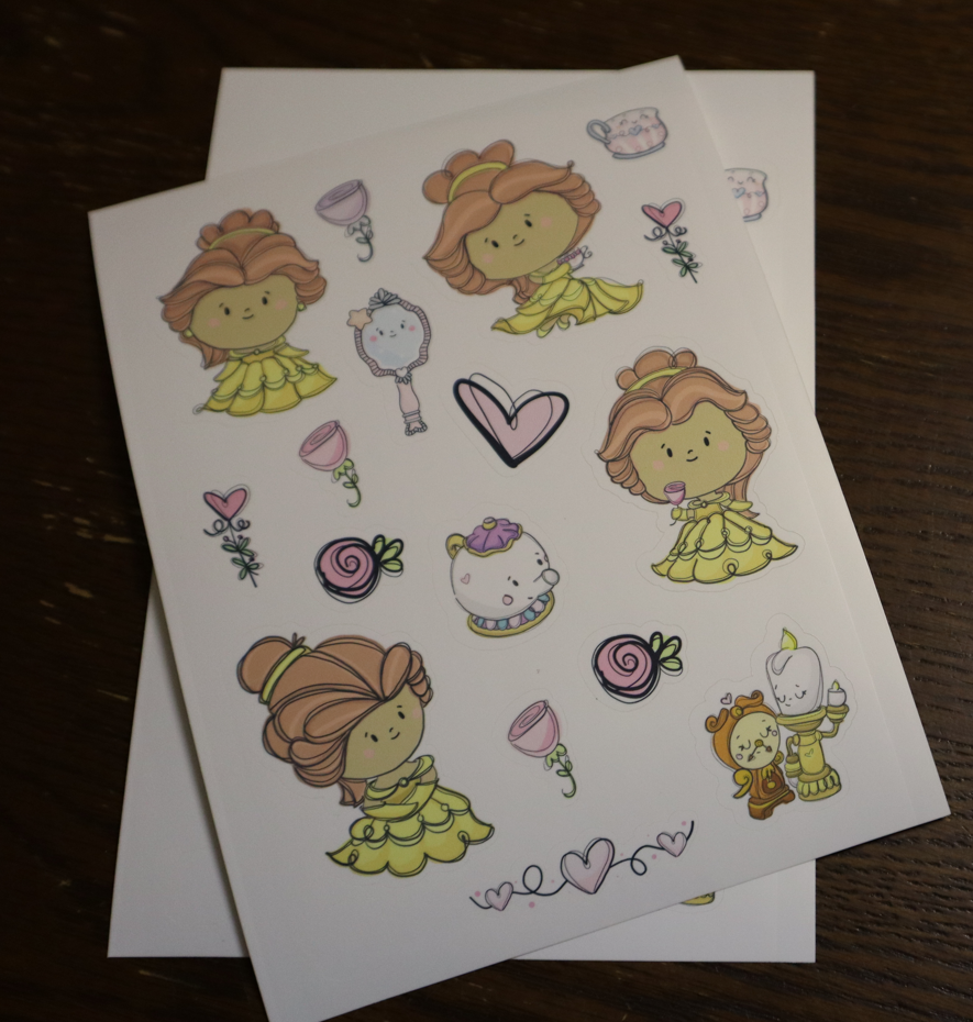 Sheet of Princess Stickers