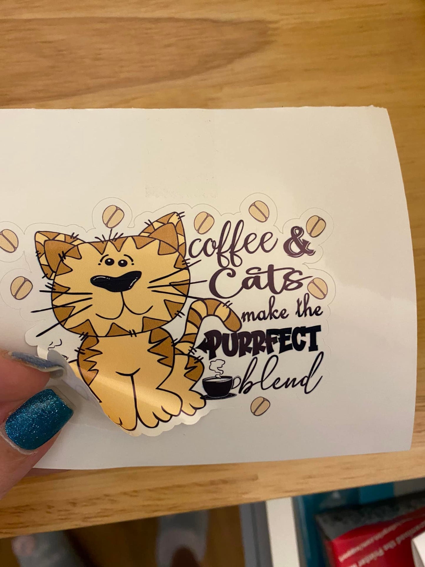 Coffee and Cats make the Purrfect Blend STICKER