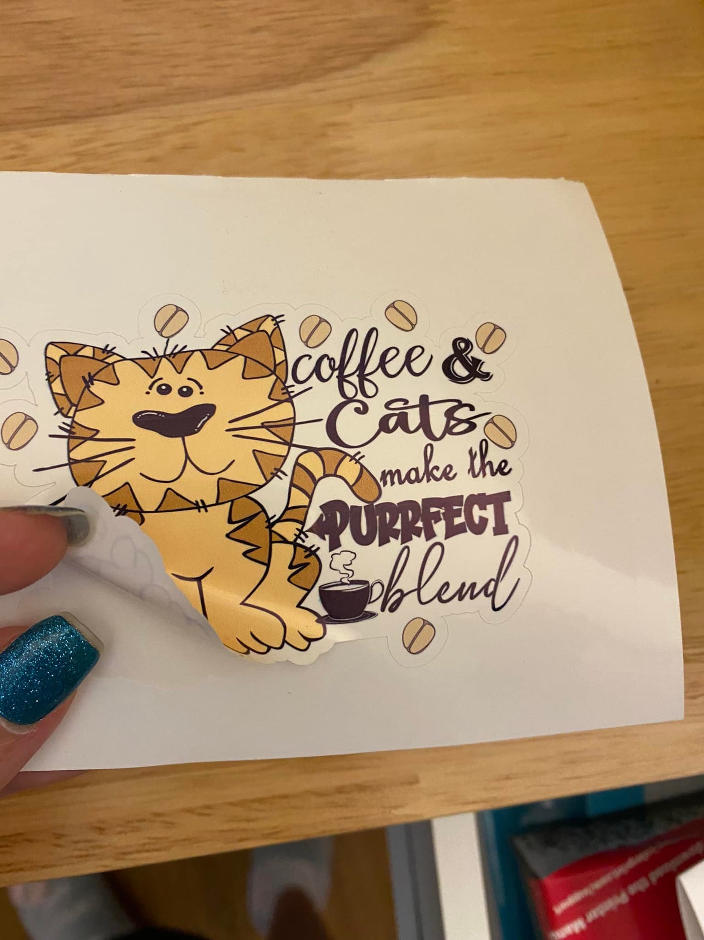 Coffee and Cats make the Purrfect Blend STICKER