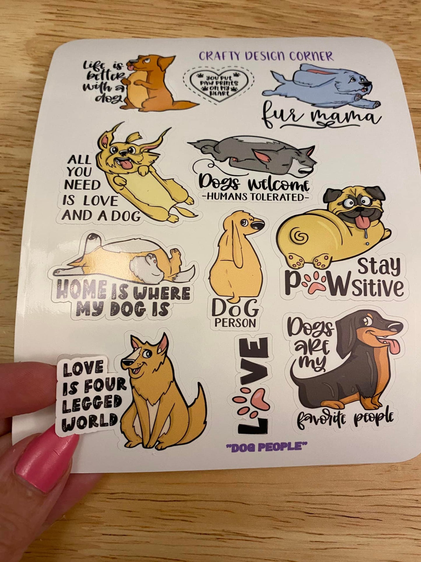 Sheet of Dog Mom Sticker sheet