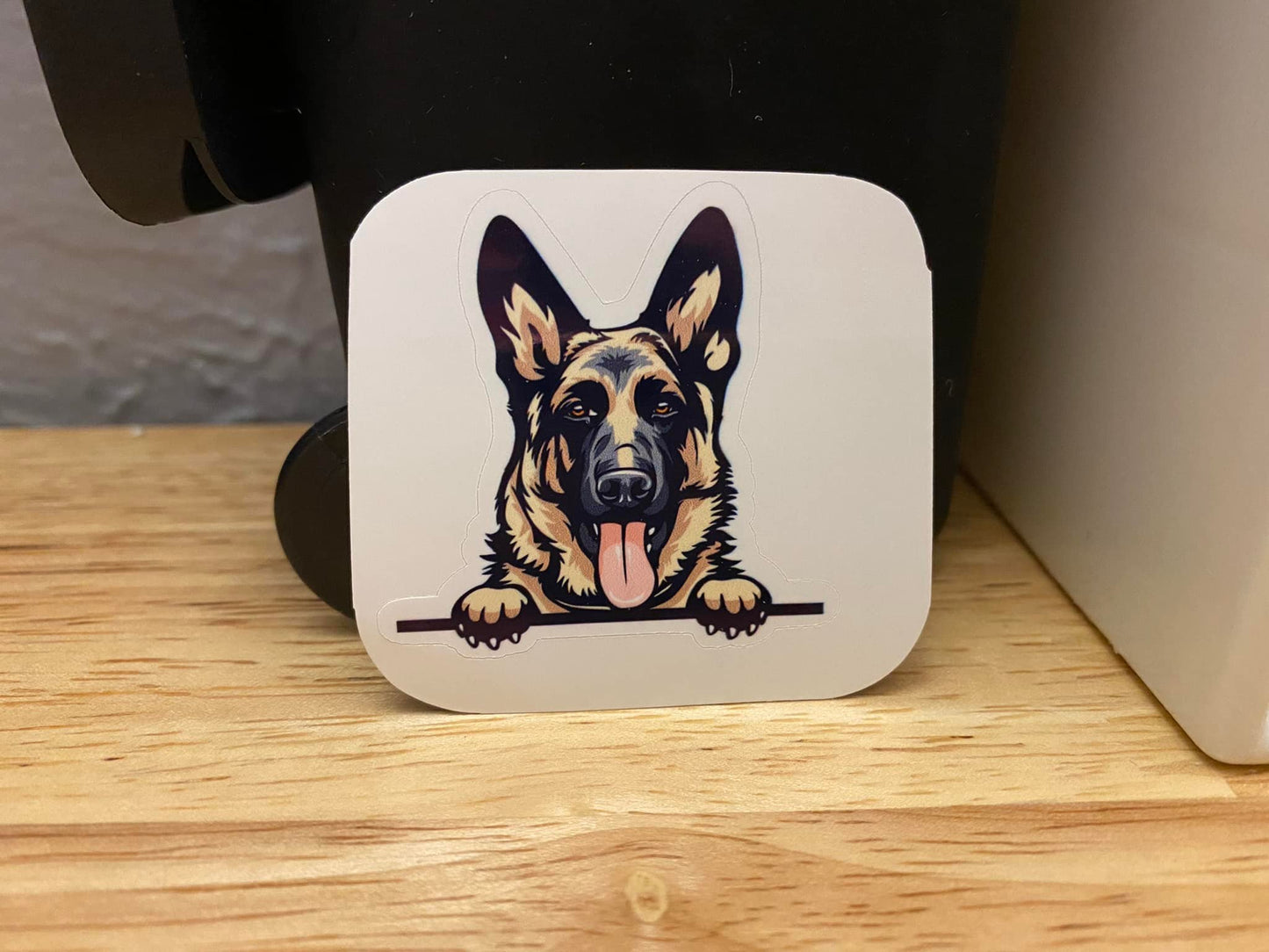 Peeking German Shepherd Dog STICKER