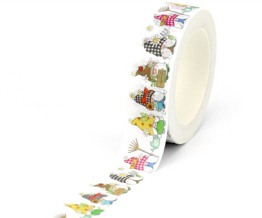 Big Roll of Garden Gnomes with Sunflowers Washi Tapes