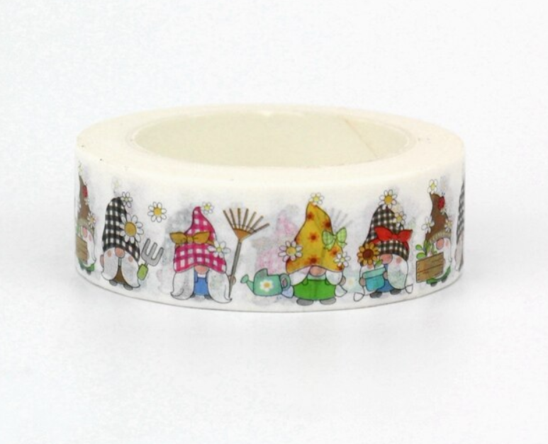Big Roll of Garden Gnomes with Sunflowers Washi Tapes