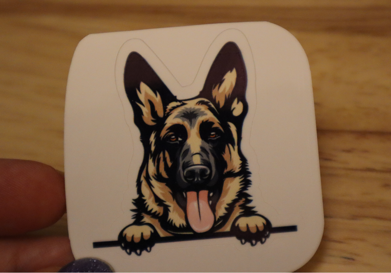 Peeking German Shepherd Dog STICKER