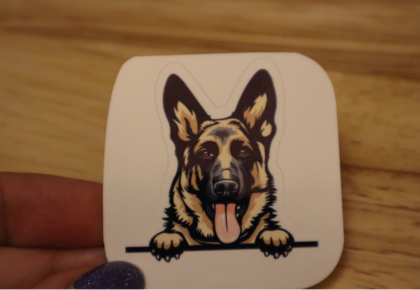 Peeking German Shepherd Dog STICKER