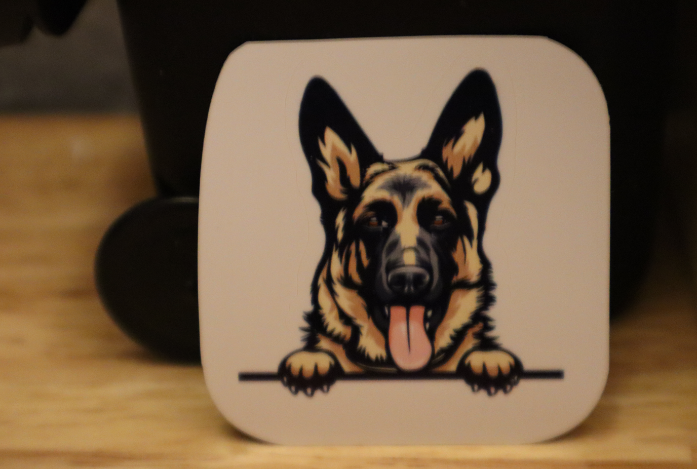 Peeking German Shepherd Dog STICKER