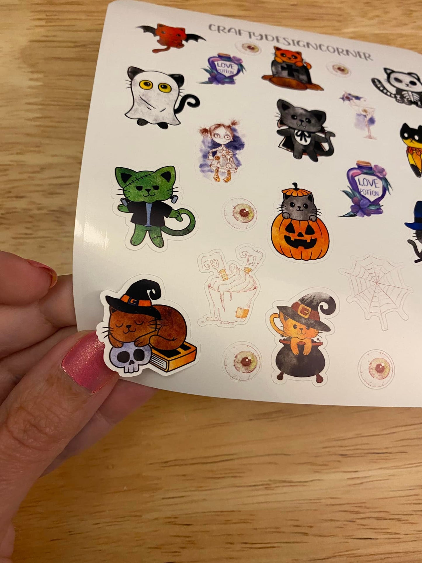 Kitty Cat Halloween Sticker Sheet