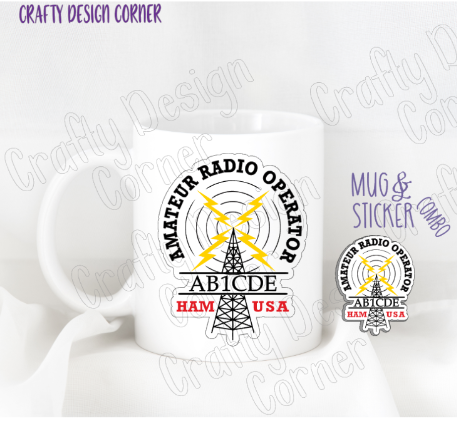 Call Sign Mug and Sticker Combo
