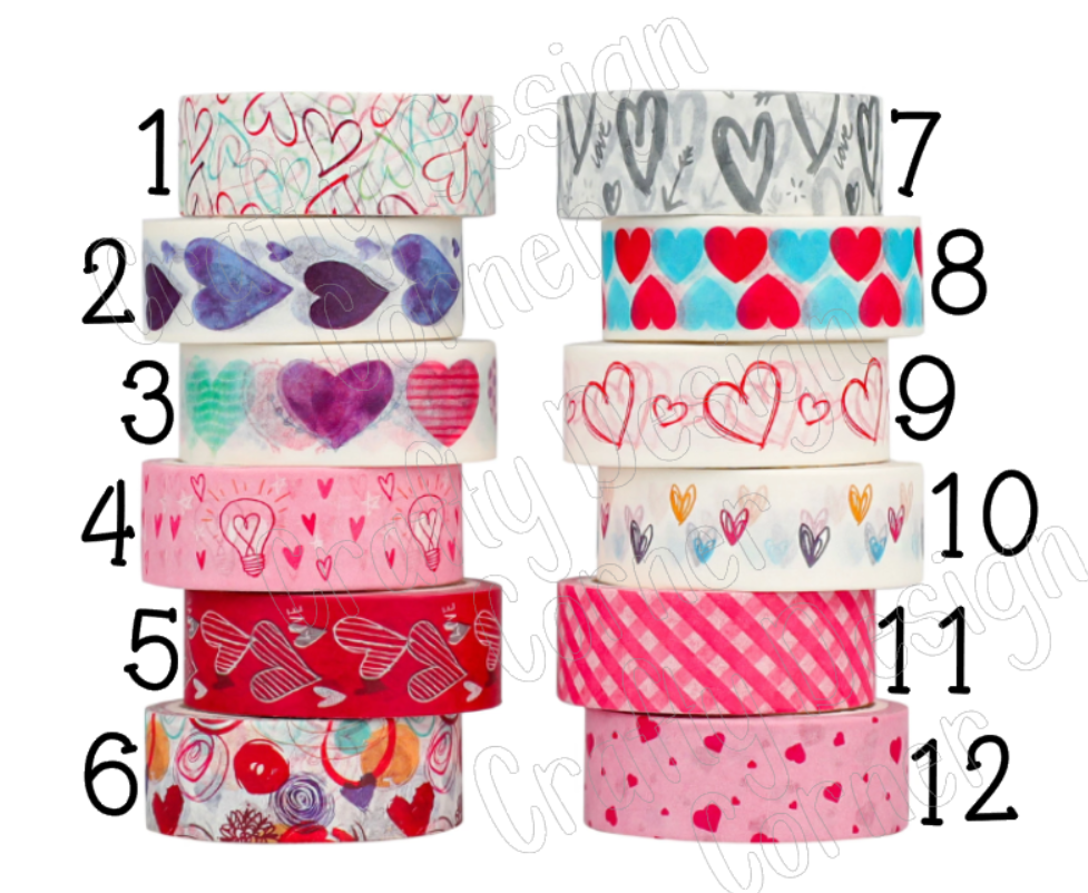 Pretty Heart Washi Tape roll 5meter Roll