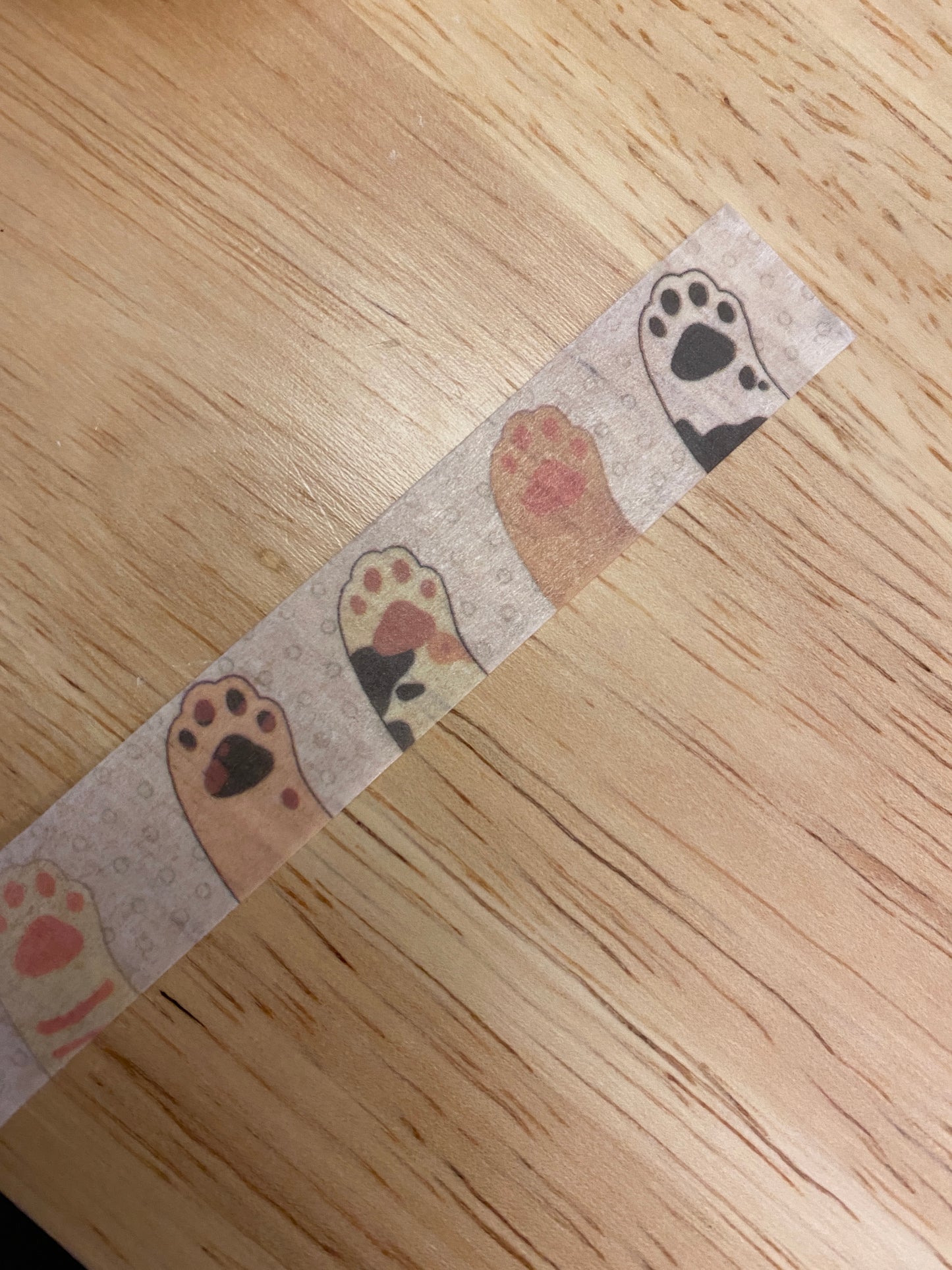 Medium Roll of Cat Paws Washi Tape