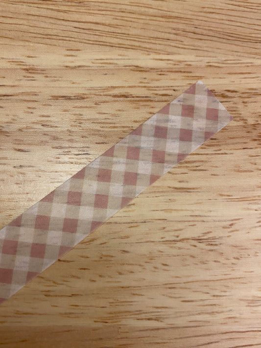 Big Roll of Pink Rose Gold Looking Grid Lattice Washi Tape