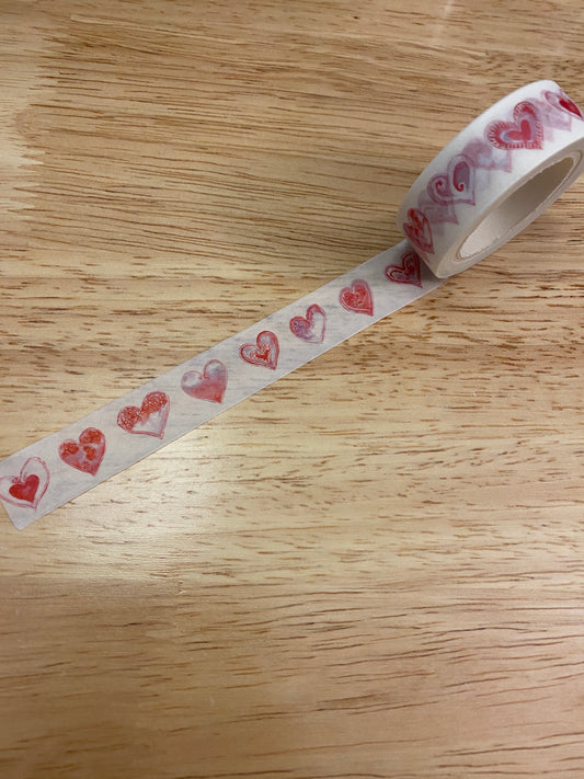 Big Roll of Pink Hearts Washi Tape