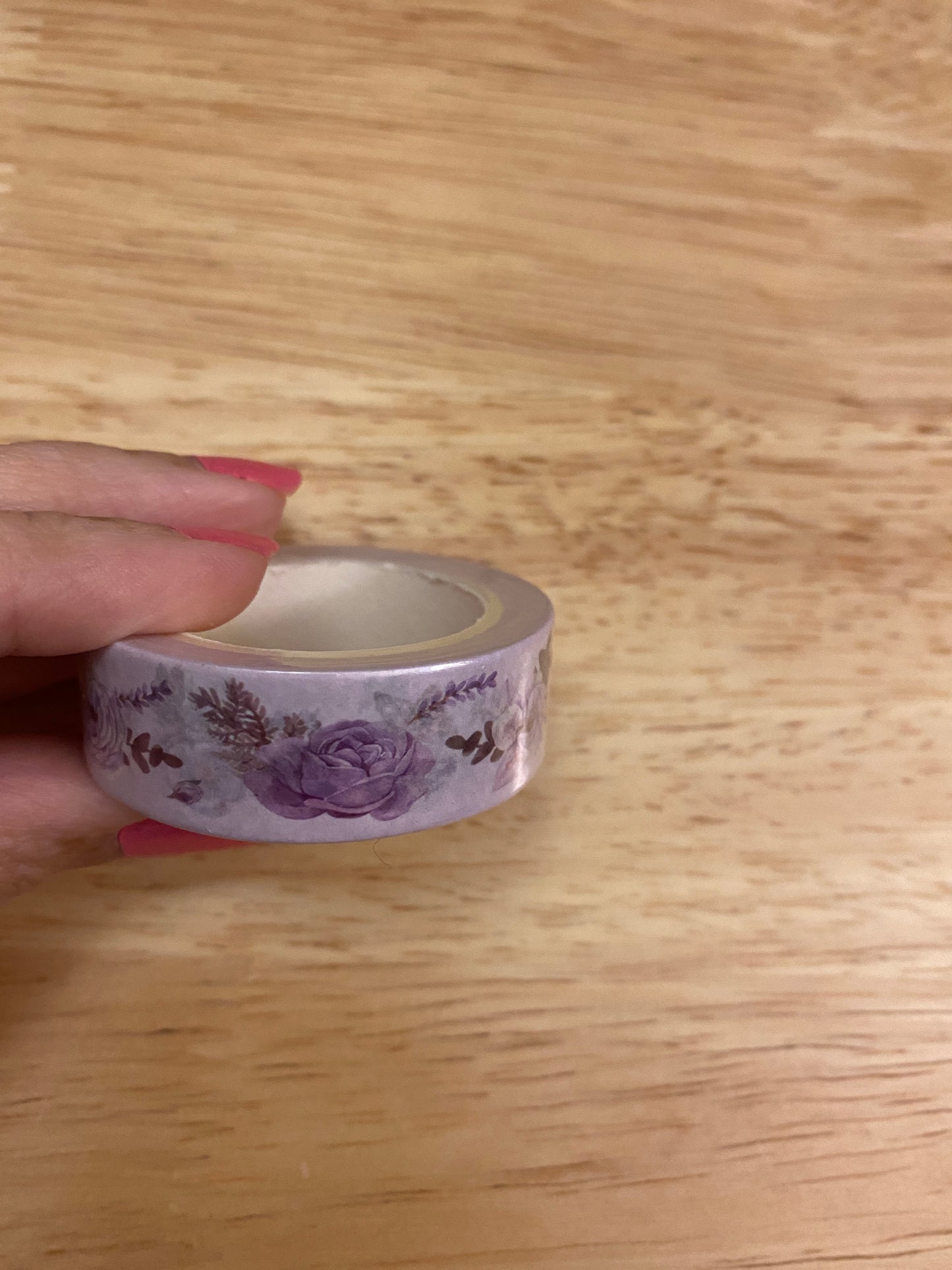 Big Roll of Purple Floral Washi Tape