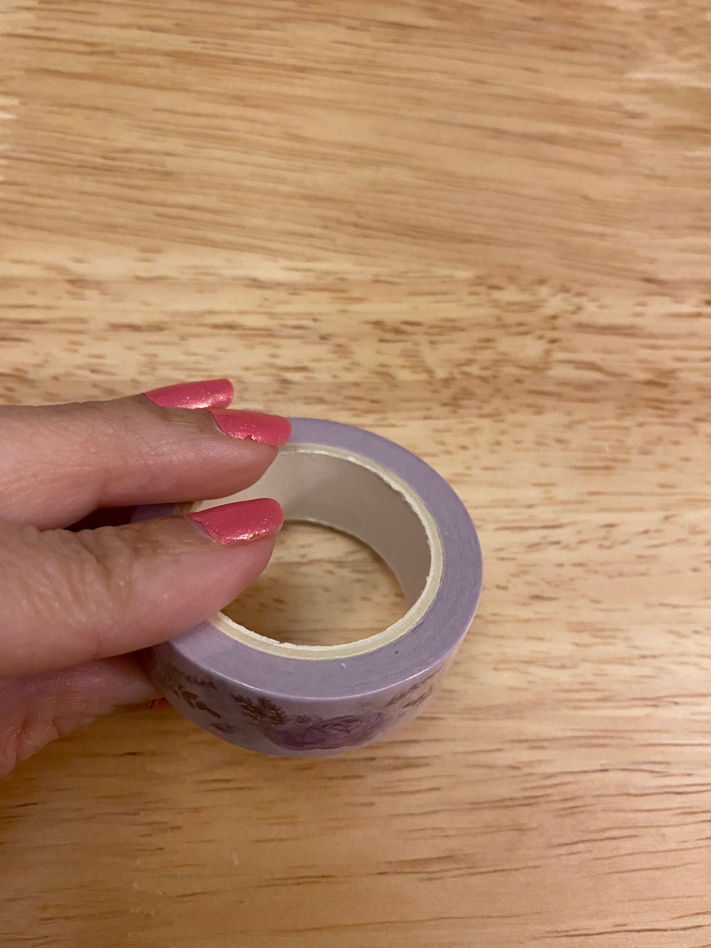Big Roll of Purple Floral Washi Tape