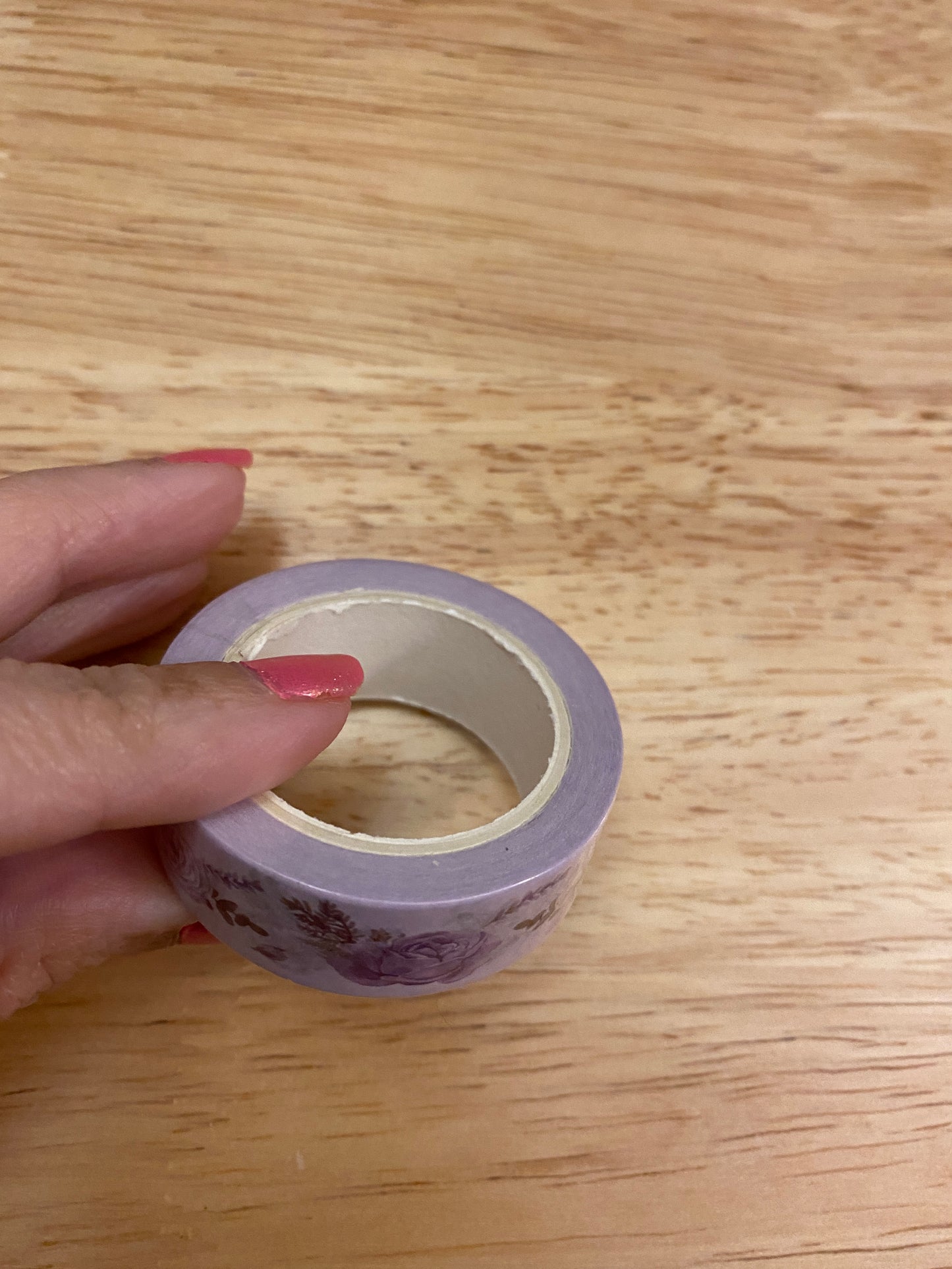 Big Roll of Purple Floral Washi Tape