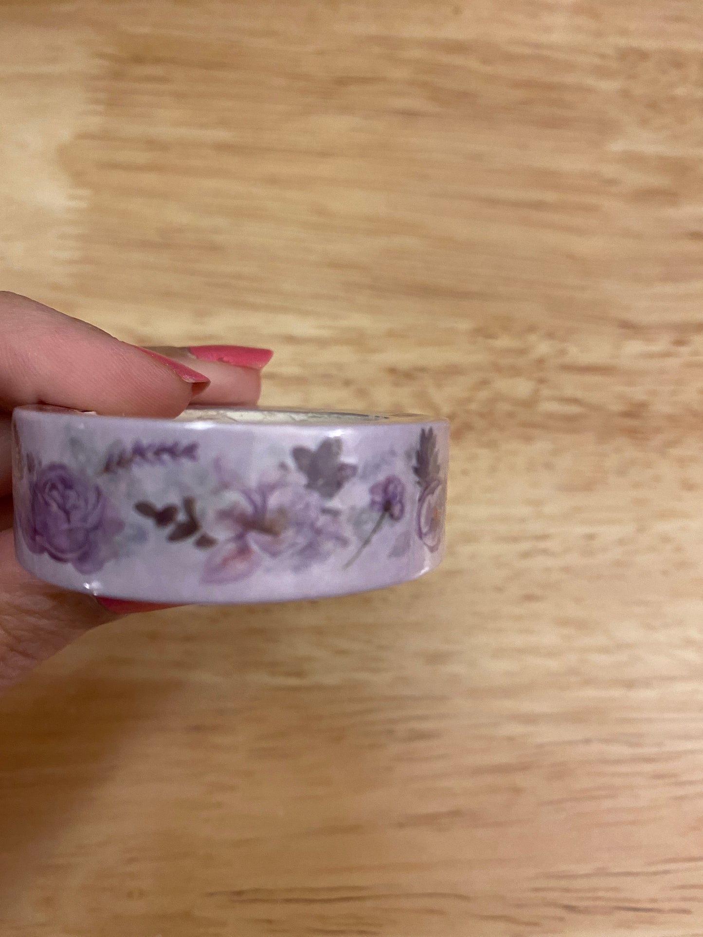 Big Roll of Purple Floral Washi Tape