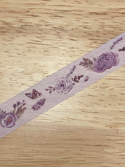 Big Roll of Purple Floral Washi Tape