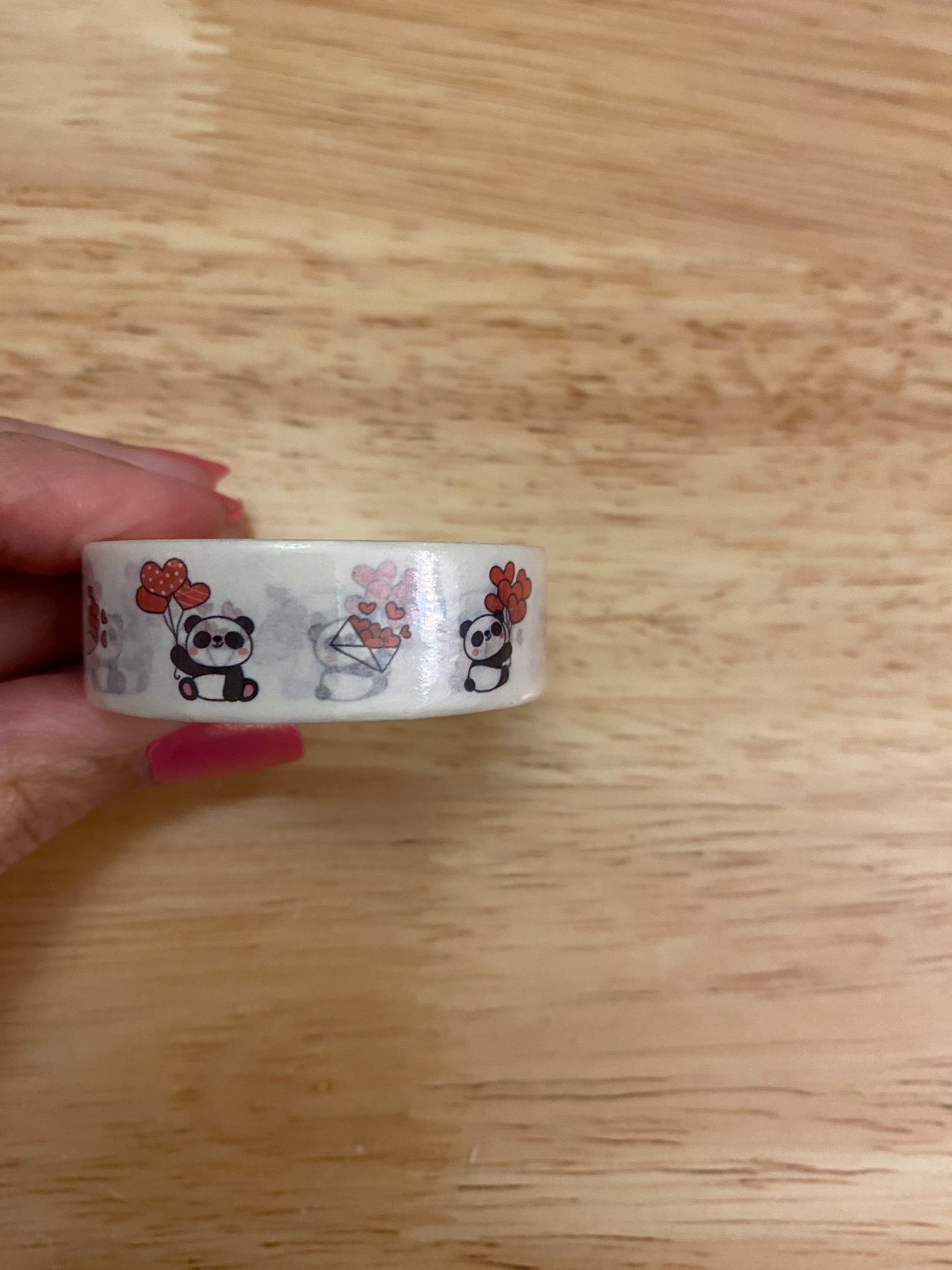 Big Roll of Panda with Hearts Washi Tape