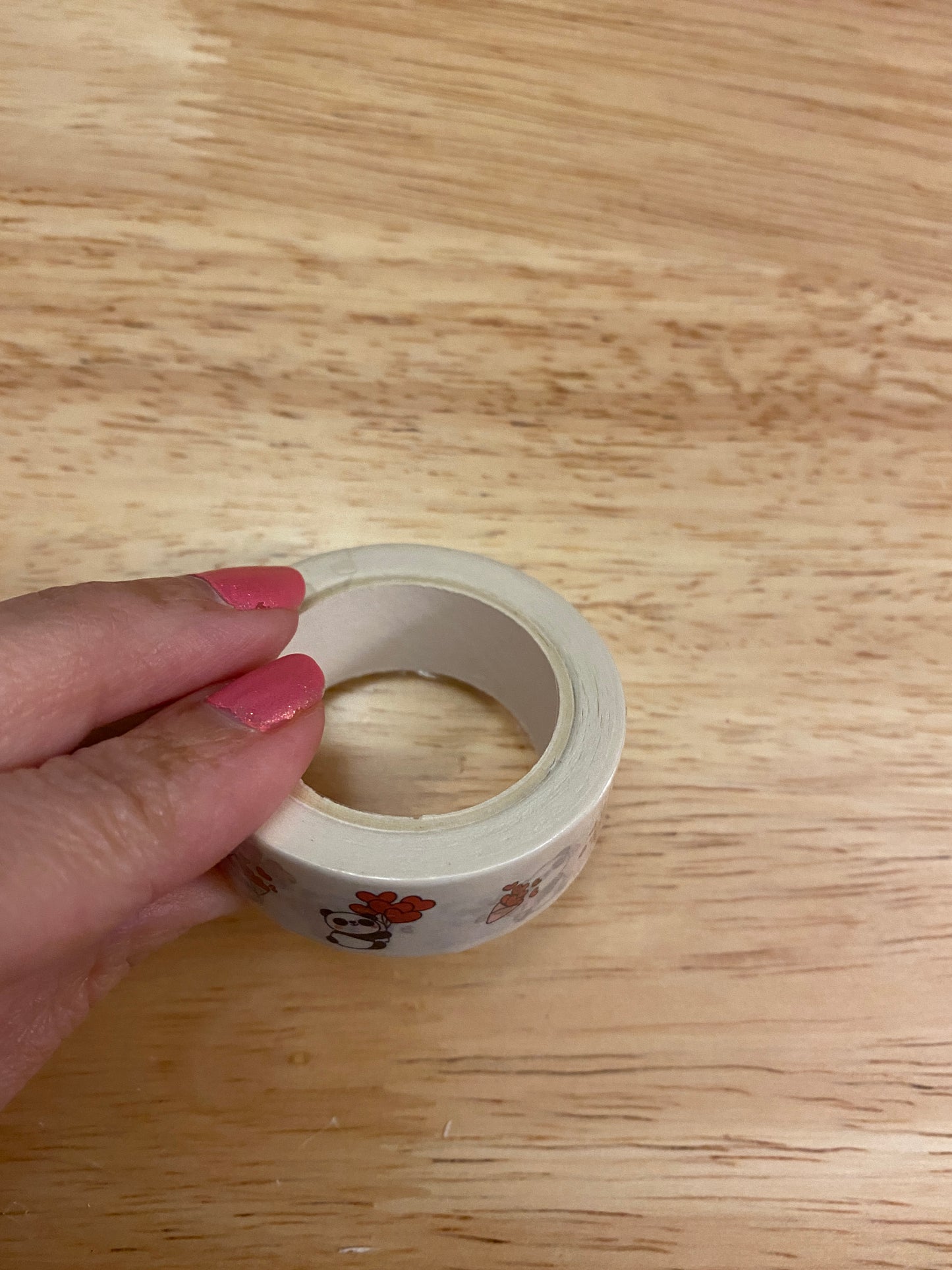 Big Roll of Panda with Hearts Washi Tape