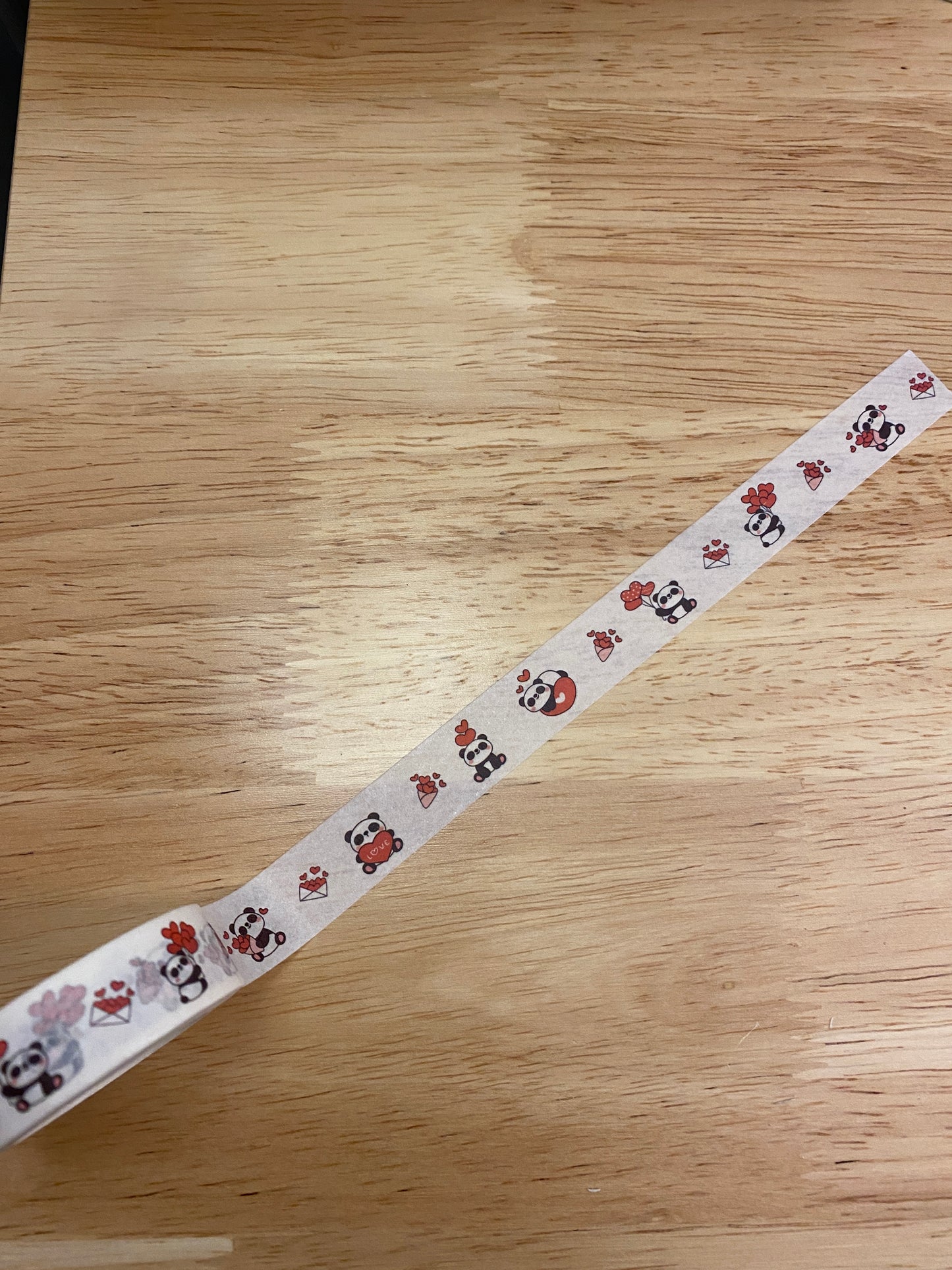 Big Roll of Panda with Hearts Washi Tape