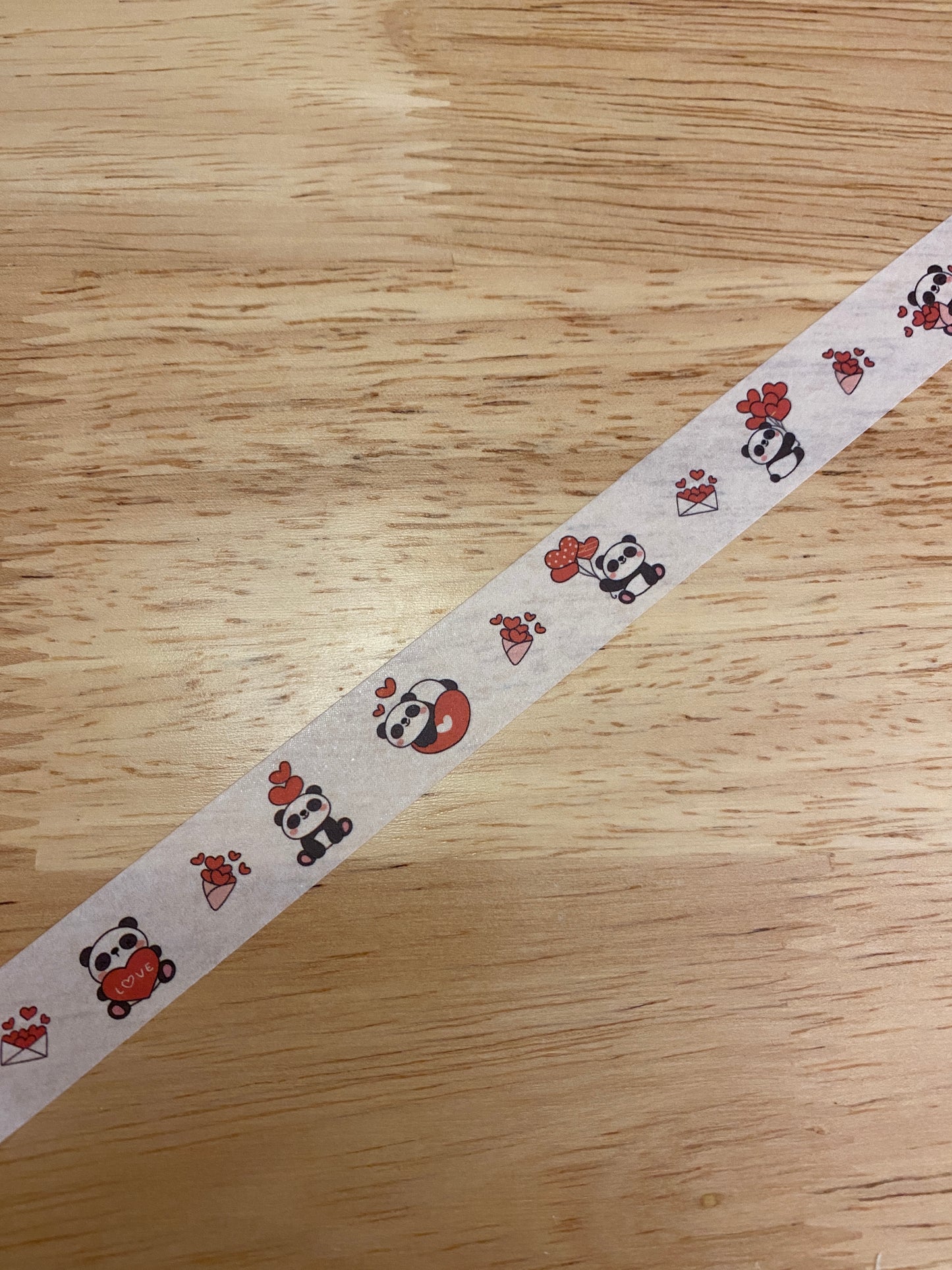 Big Roll of Panda with Hearts Washi Tape