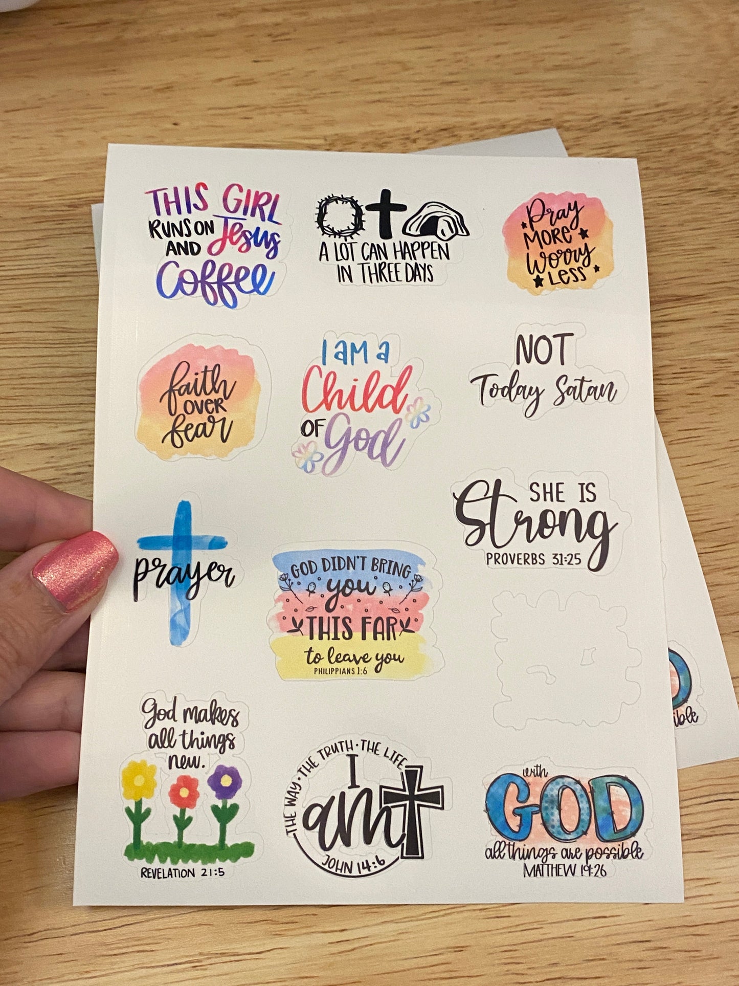 OOPSIE Christian Sheet of Multi Designs Sticker Sheet