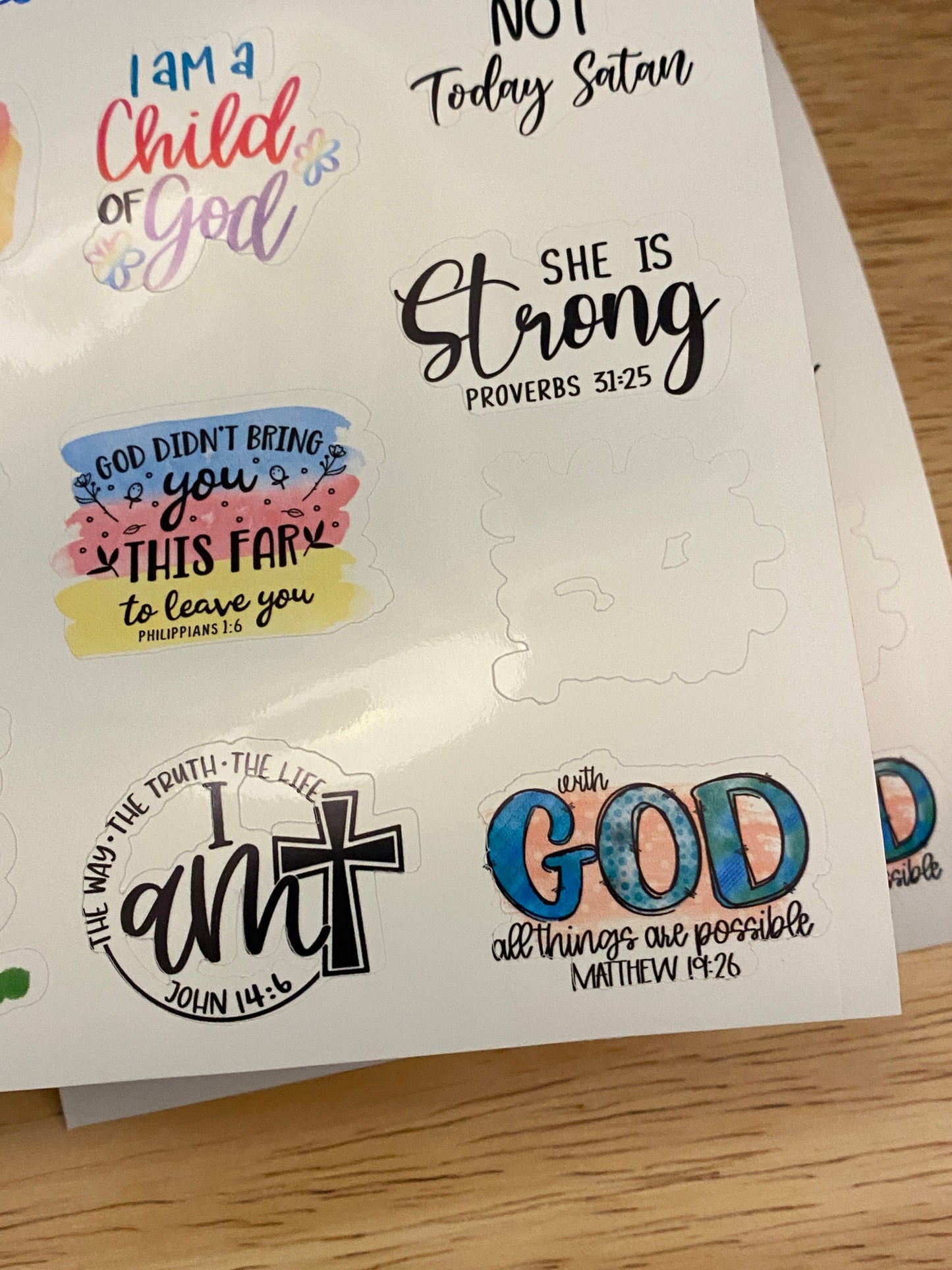 OOPSIE Christian Sheet of Multi Designs Sticker Sheet