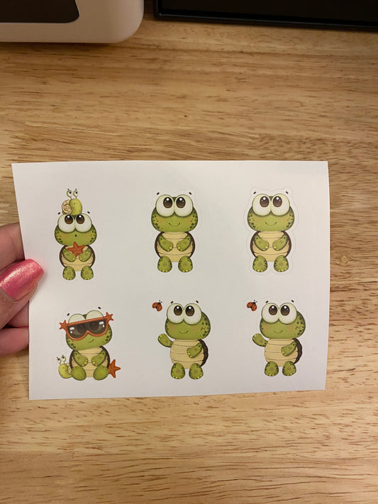 Sheet of Cute Frog Stickers