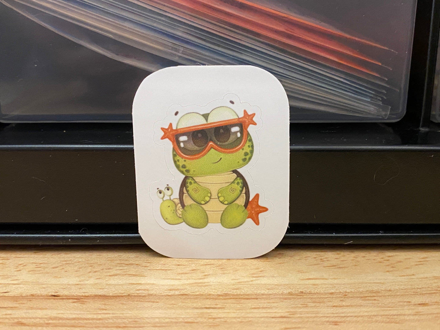 Cute Green Frog with Sunglasses Sticker
