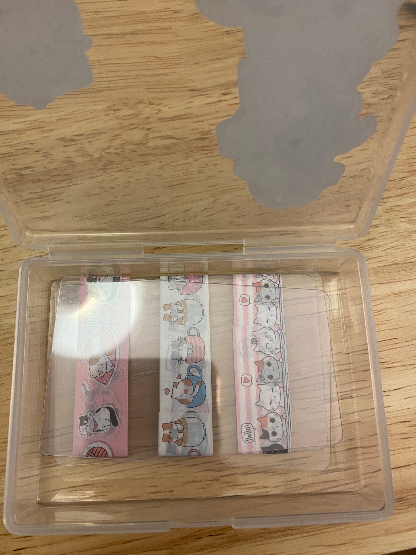 3 Washi Tape Samples with Storage Box Set Decorated with Cat Lady and Extra Cards
