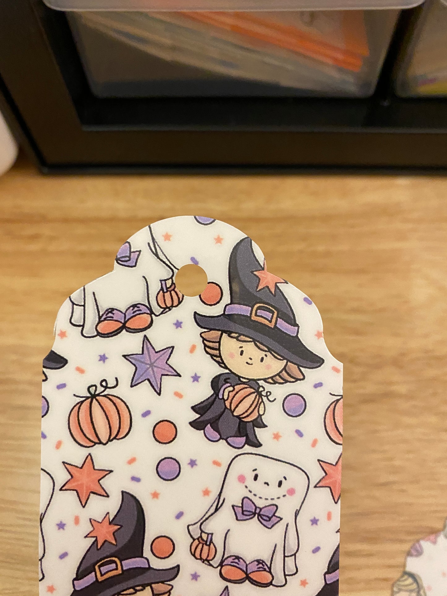 Double Sided Halloween Girl with Ghost Bookmark