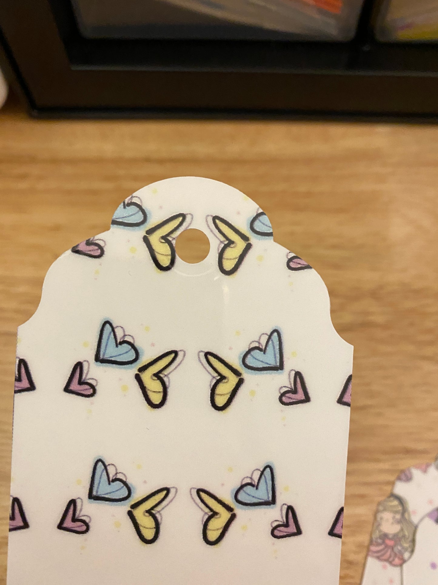 Double Sided Pink Blonde Princess with Hearts Bookmark