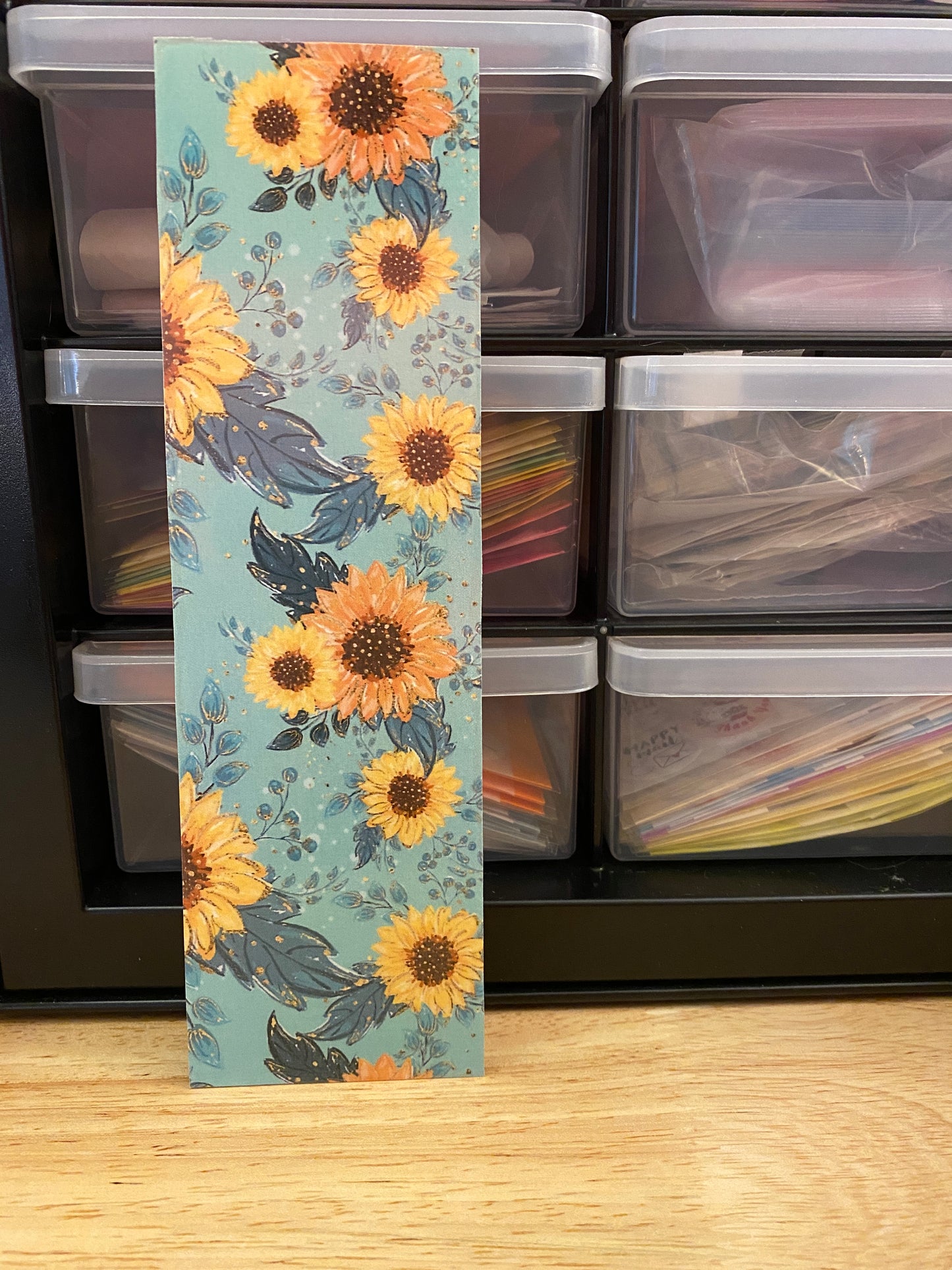 Double Sided Donkey with Sunflowers Bookmark