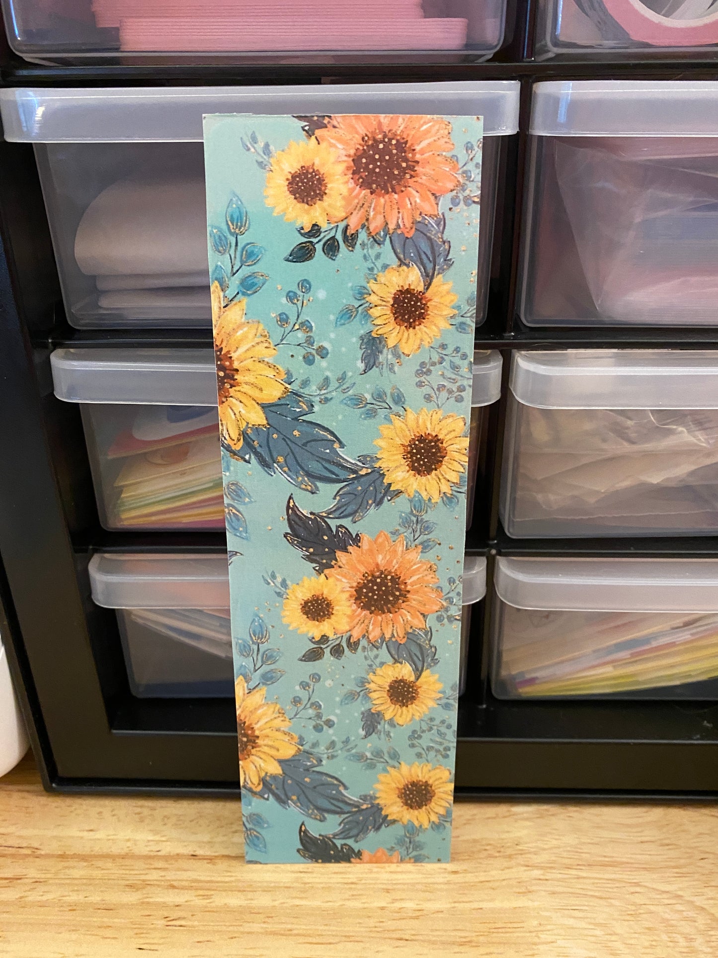 Double Sided Donkey with Sunflowers Bookmark