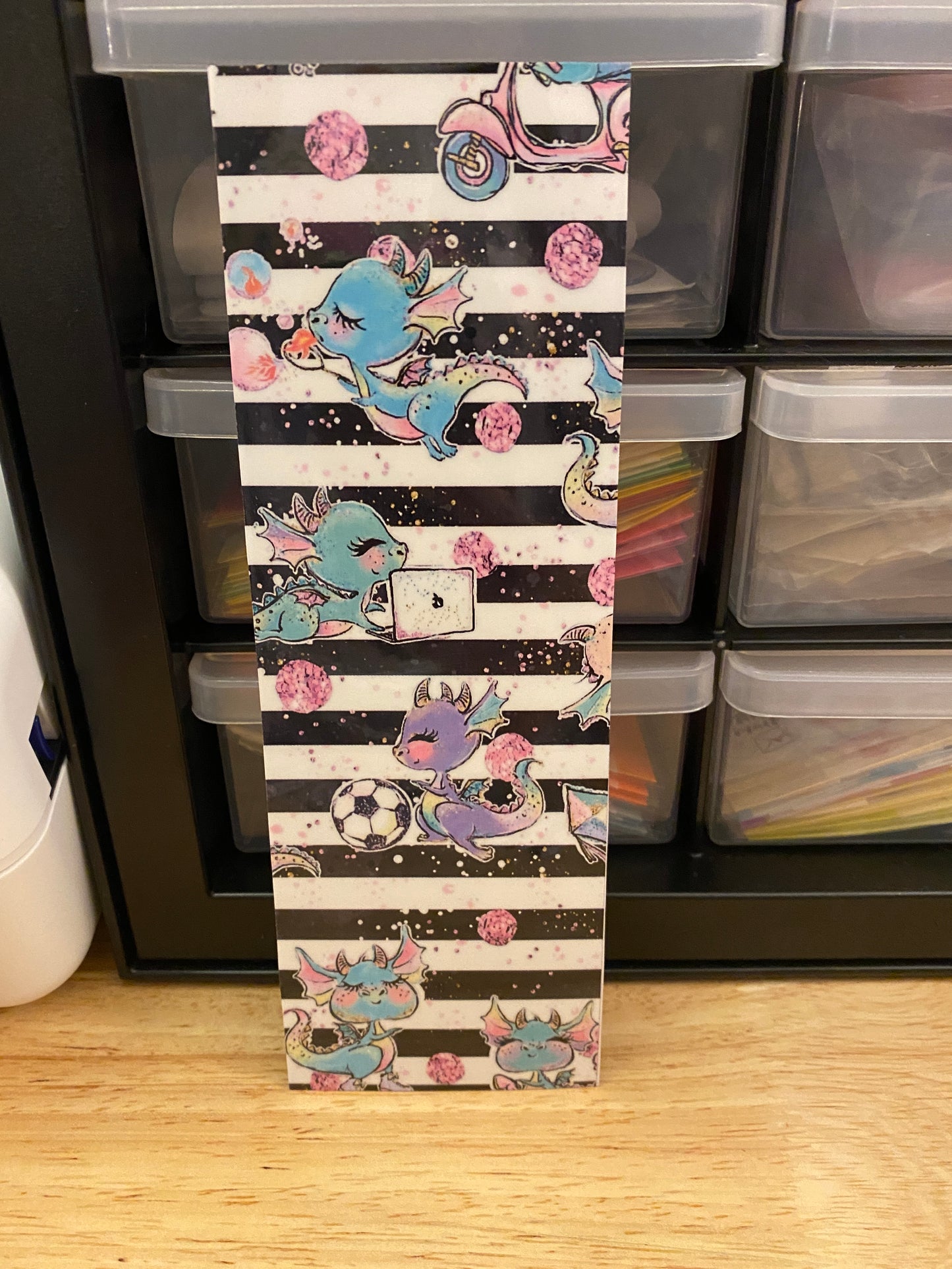Double Sided Soccer Dragon Bookmark