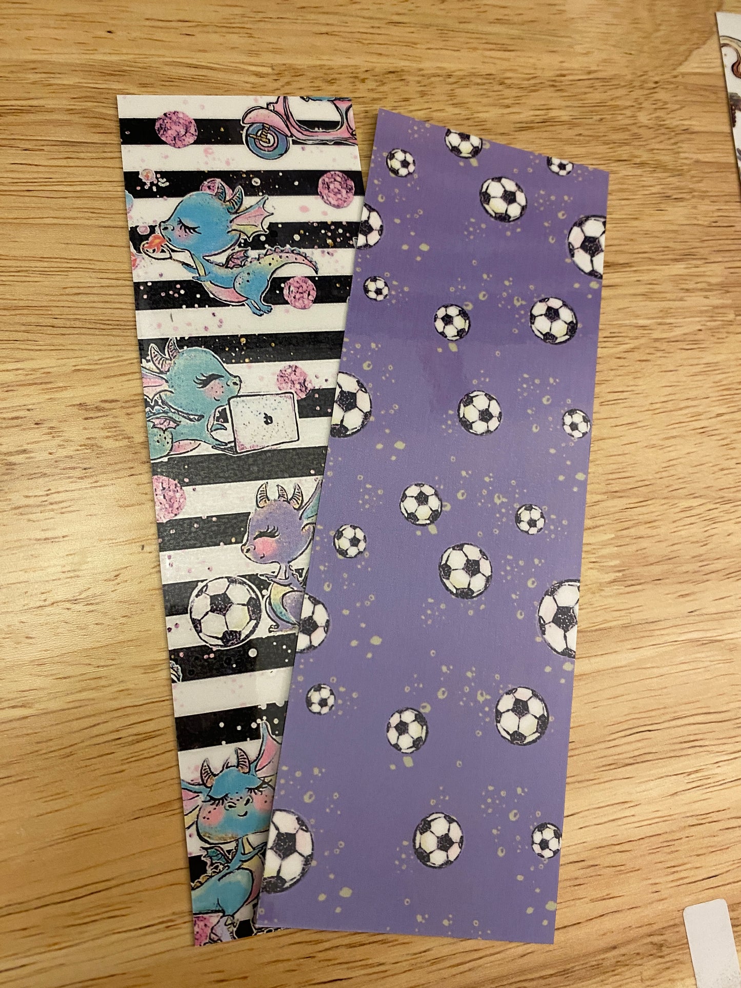Double Sided Soccer Dragon Bookmark