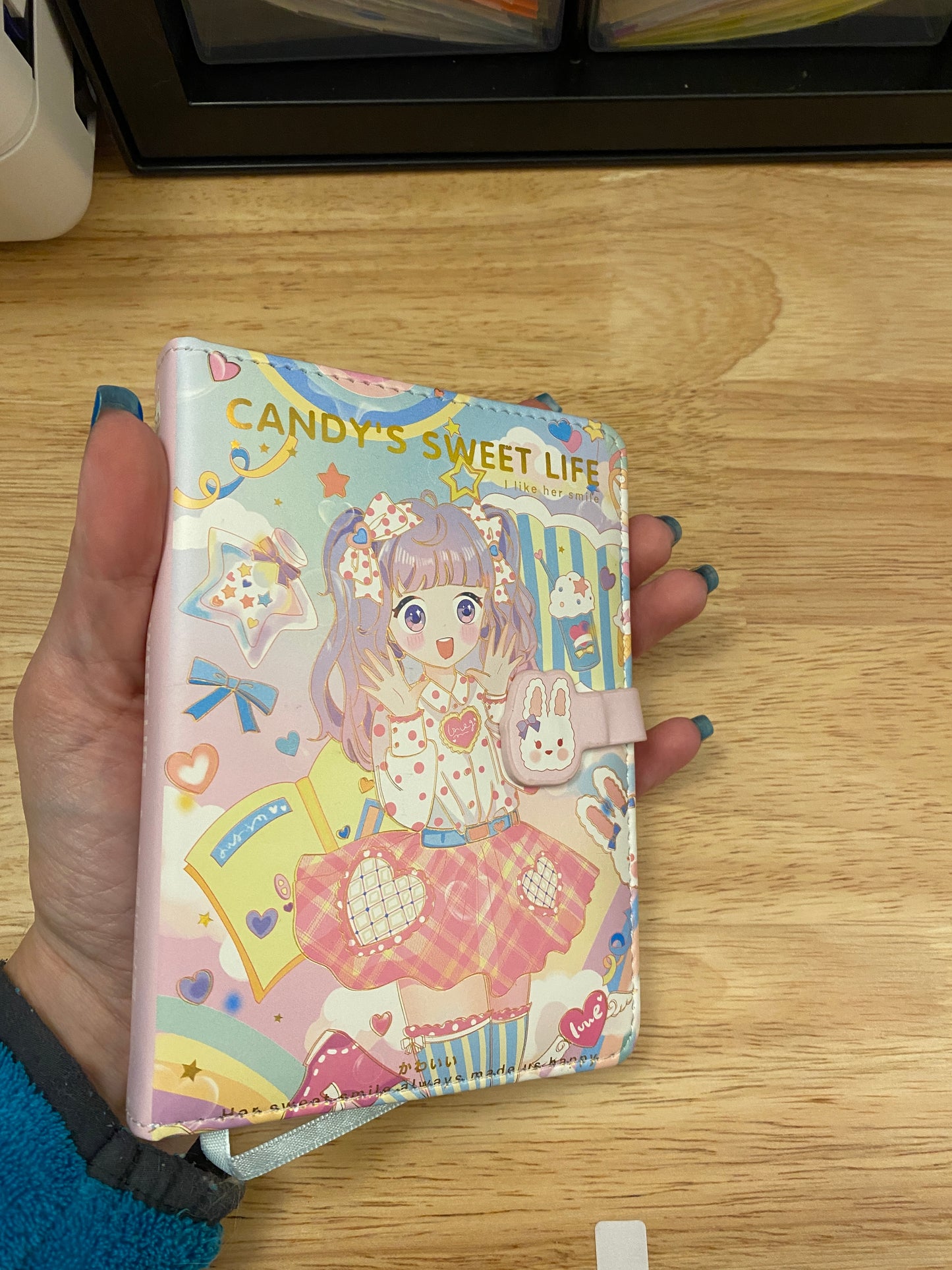 Cute Girl with Bunny Notebook Journal
