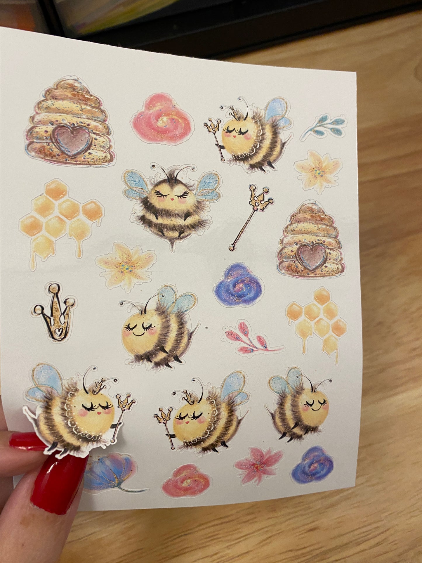 Queen Bee Notebook with Matching Stickers and DoubleSided Bookmark