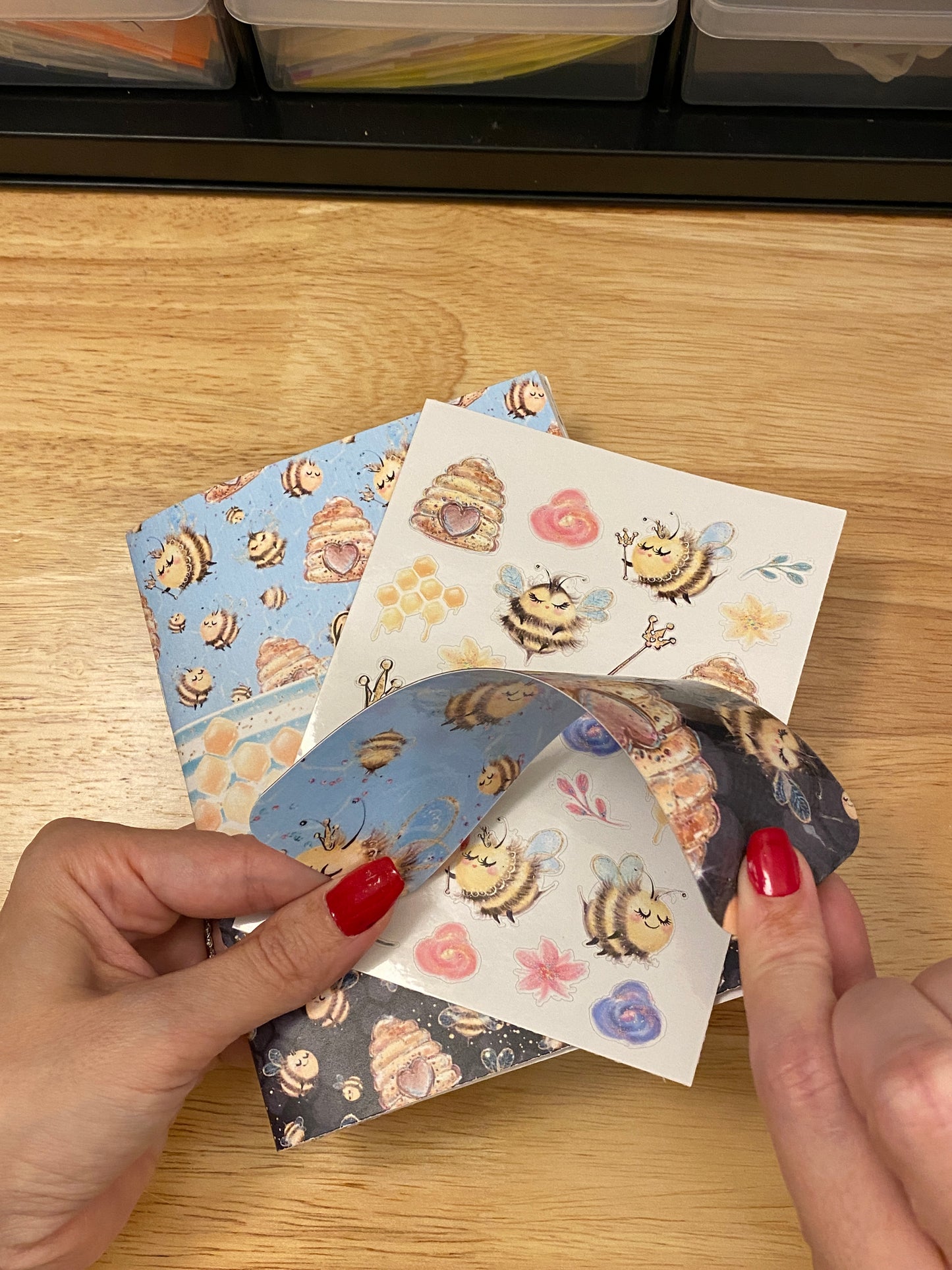 Queen Bee Notebook with Matching Stickers and DoubleSided Bookmark