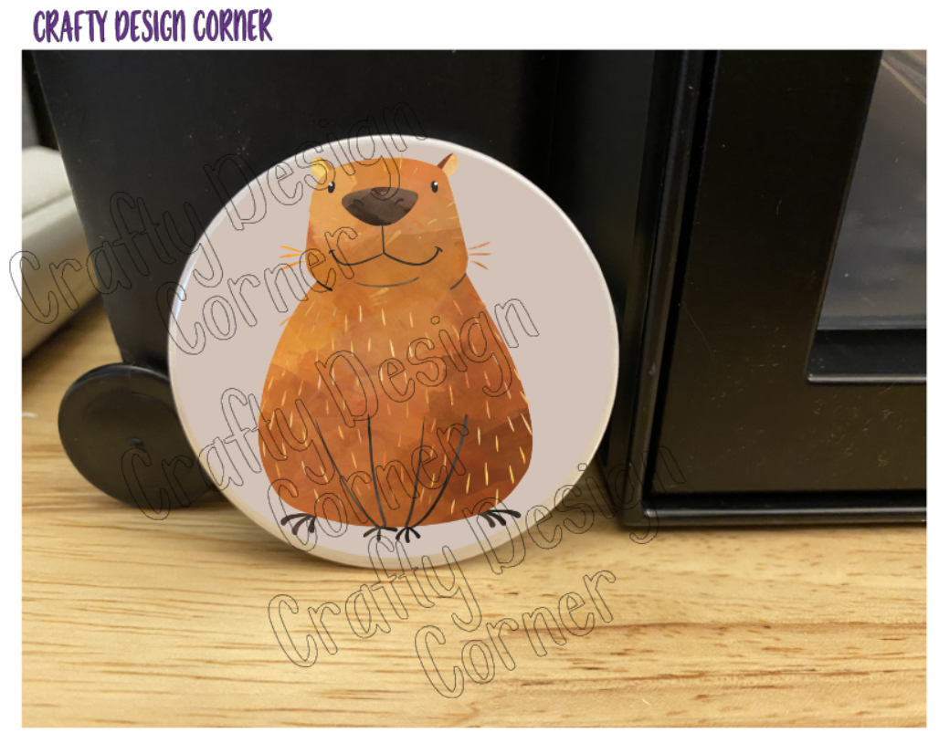1.25" or 2.25" Mom Capybara Button Pin