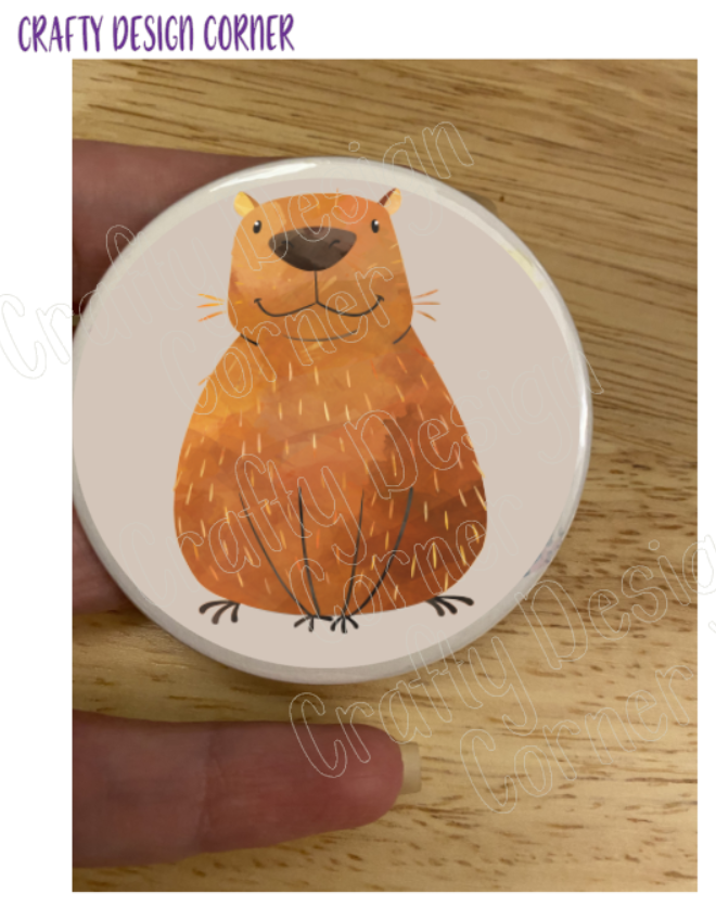 1.25" or 2.25" Mom Capybara Button Pin