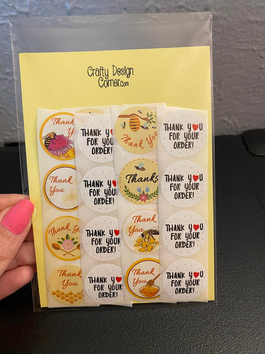 32 Bee Thank you Stickers