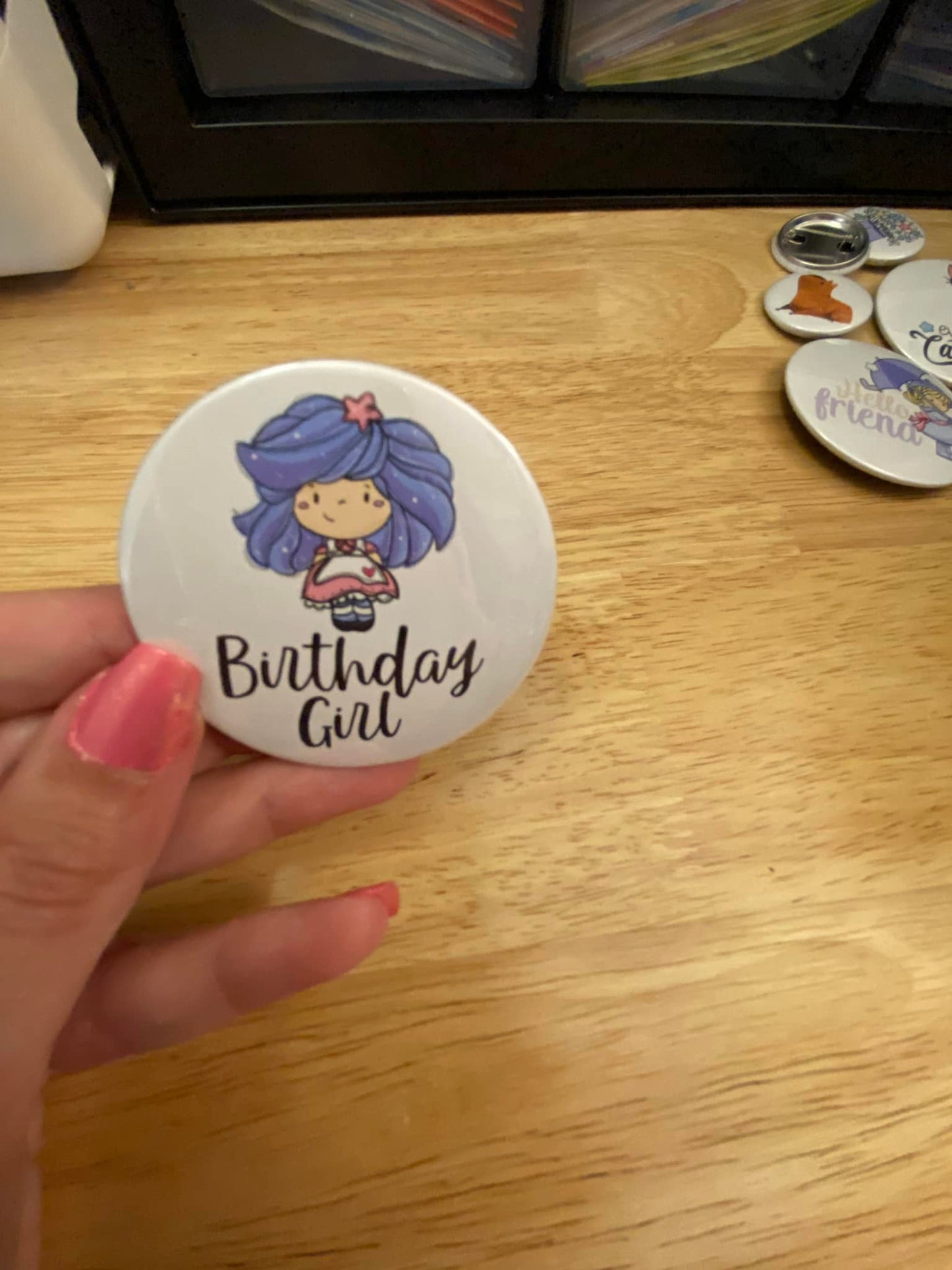 Birthday Girl Pin 1.25" to 2.25"