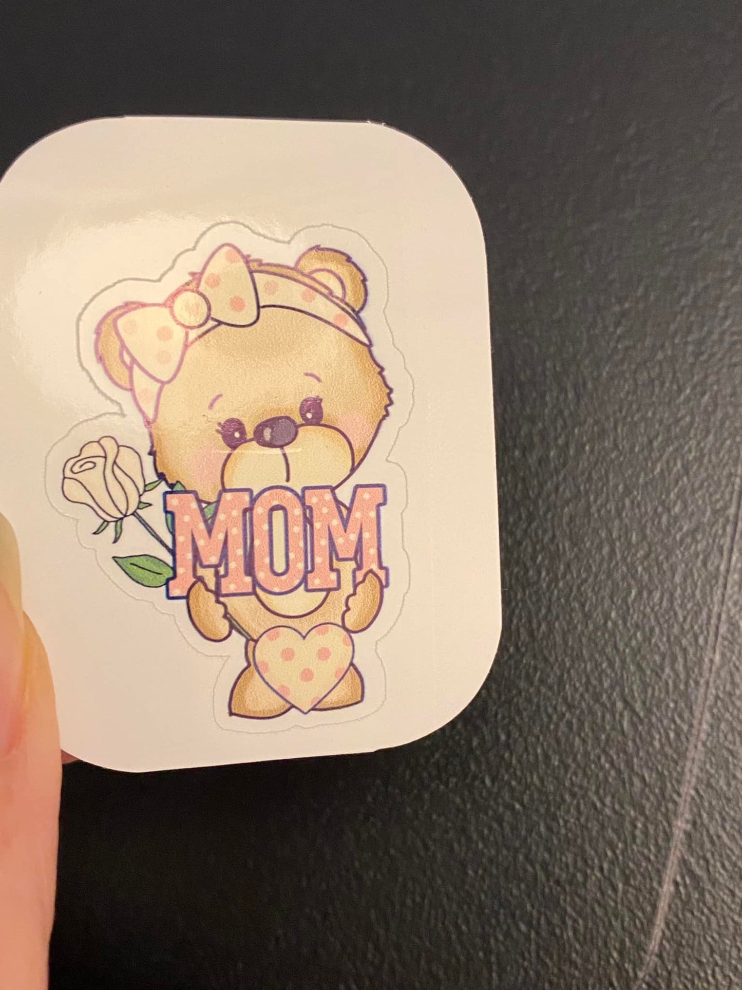Bear with Headband with Mom Sticker
