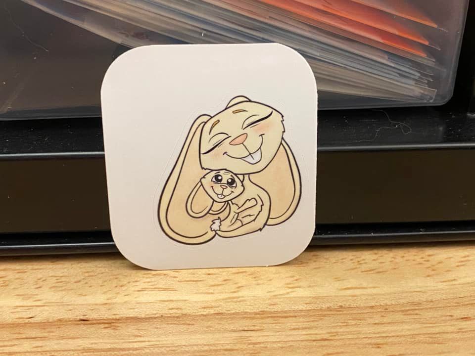 Cute Bunny with Mom Sticker