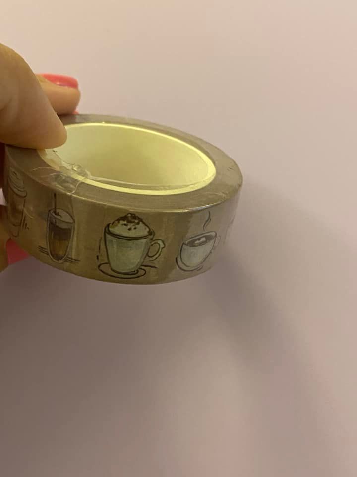 Big Roll of Coffee Cups Washi Tape